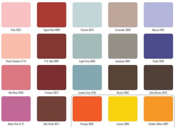 brighto enamel shade card