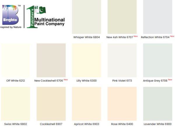brighto plastic emulsion color card