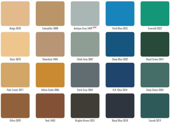 enamel paint shade card
